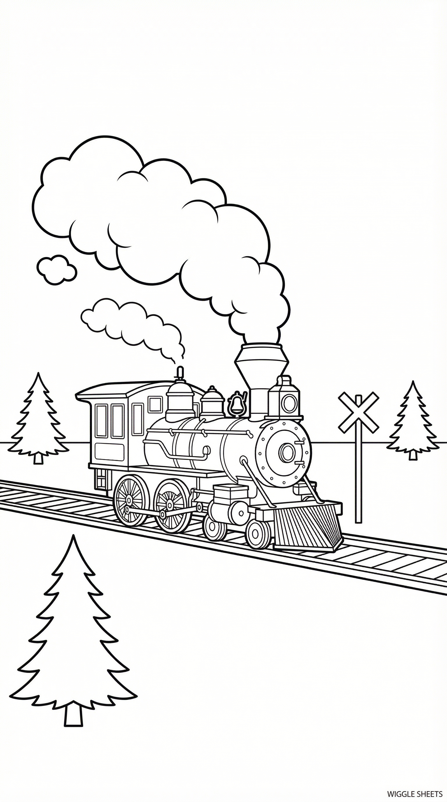Happy Steam Train Coloring Page